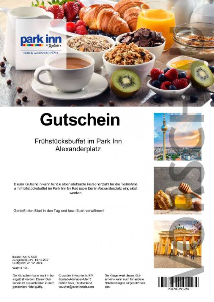 Frühstücksbuffet im Park Inn Alexanderplatz