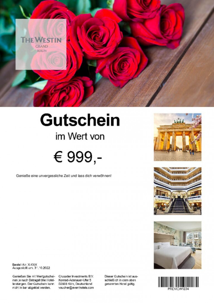 The Westin Grand Berlin Wertgutschein